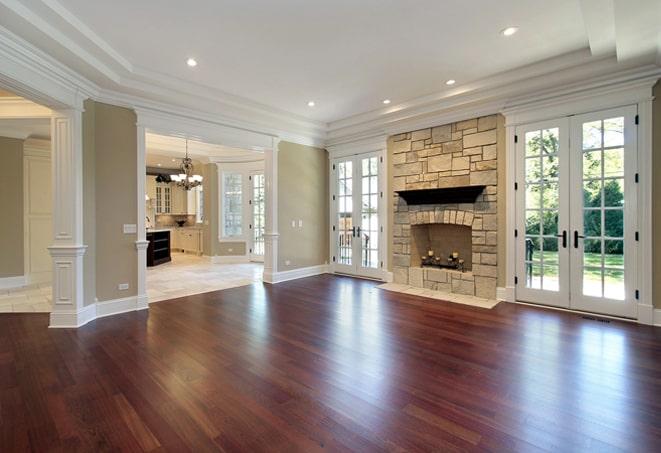 beautifully finished hardwood flooring in a contemporary living room